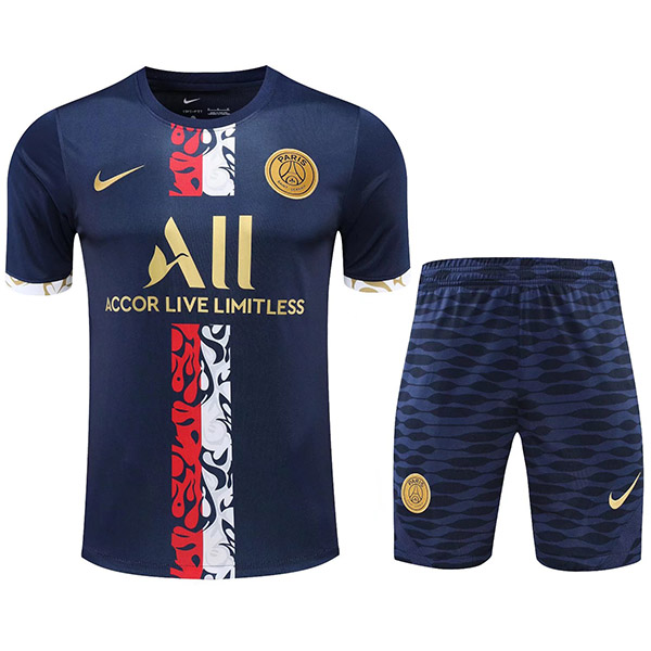 Paris saint-germain training jersey sportswear uniform men's soccer navy shirt football sport top t-shirt 2022-2023